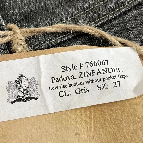 KROQUE Low Rise Bootcut Gray 5 Pocket Denim Jeans Size 27 New - Picture 9 of 9